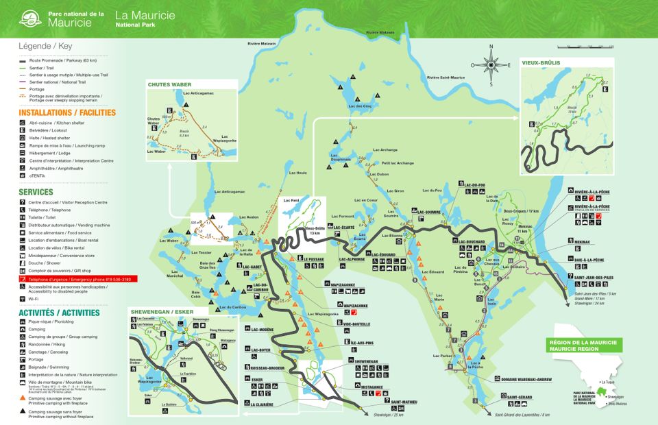 parc de la mauricie carte
