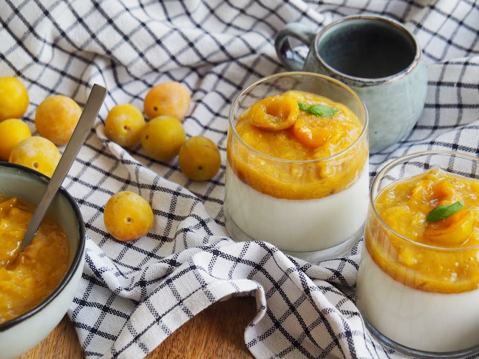 panna cotta mirabelles basilic